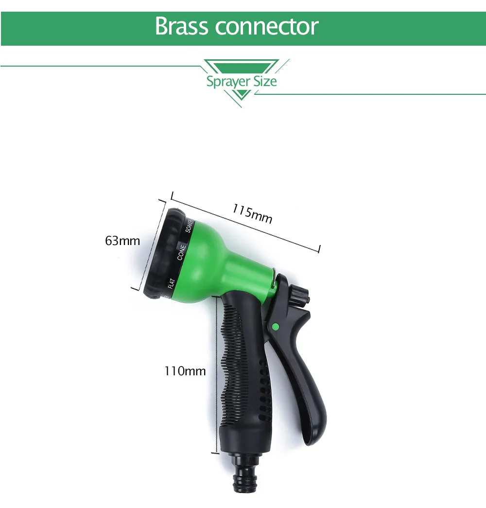Expandable Garden Magic Hose Water Pipe with 8 in 1 Spray Gun