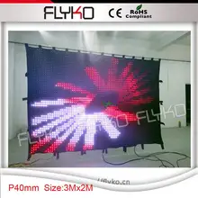 HD мягкой светодиодной занавес для сцены фоне P4 кофр