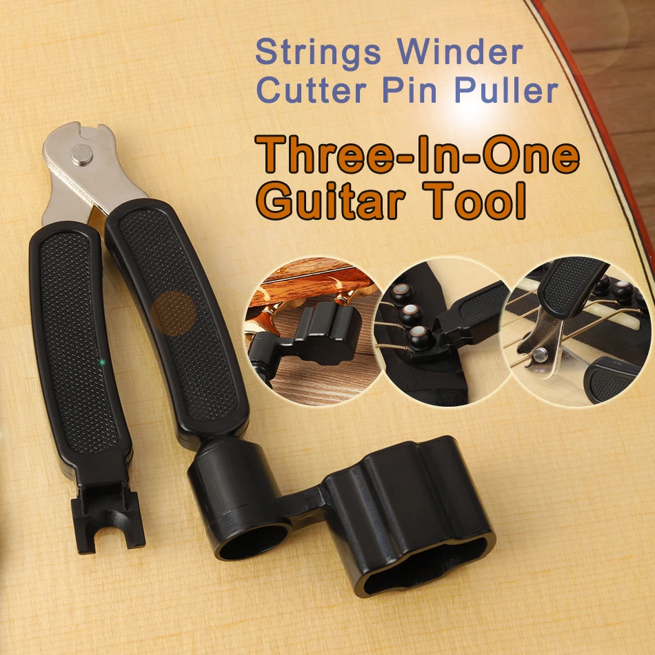 3 в 1 инструмент для настройки гитары струнные намотки струнный резак Pin Puller инструмент для настройки гитары набор многофункциональных гитарных аксессуаров