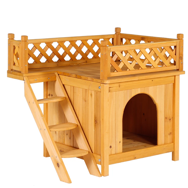 Цельная деревянная клетка-гнездо для кошек Shiki, съемный Открытый водонепроницаемый домик для кошек, 2-й этаж, вилла для скалолазания, четыре сезона, собачья будка