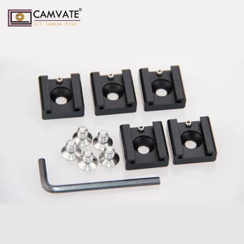 

CAMVATE 5PCS 1/4" Hot Cold Shoe Mount For Blackmagic DSLR Rig Flash Light Cinema Camera Cage Fotografica Accessories C0994