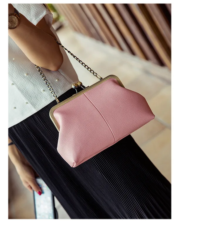 vintage pequena corrente crossbody sacos kiss lock