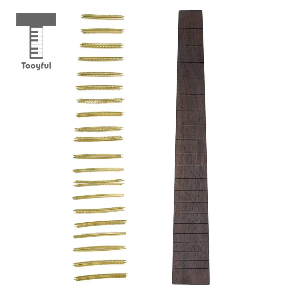 Rosewood Binding 41'' Guitar Fretboard Fingerboard & 20pcs 2mm Guitar Fretwire Set for DIY Musical Acoustic Folk Guitar Parts