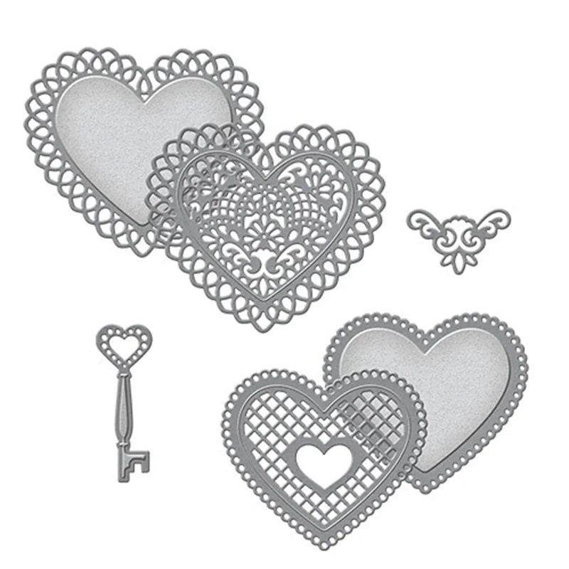 

HamyHo Openwork Love Heart Key Frame Metal Steel Cutting Dies Stencil For DIY Handcrafts Scrapbooking/Photo Card Embossing dies