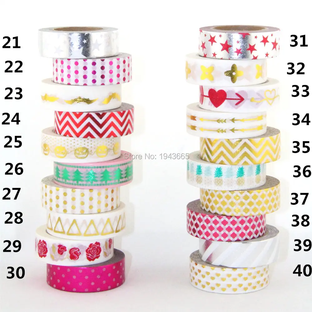 1X High quality Gold foil 10m christmas decorative masking Japanese washi tape paperwashi tape