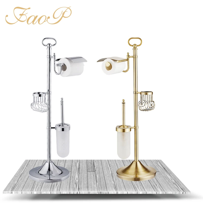 FAOP Cover roll Toilet Brush Holders Paper Holders Bath Hardware Sets Bath Brushed Antique brass Single Toothbrush Holders