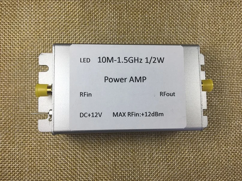 

RF Broadband Power Amplifier, Power 10M-1.5GHz, 32dB Gain, 27dBm Shield Output