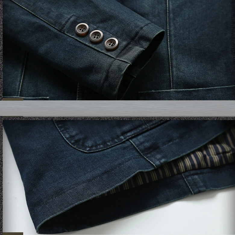 LONMMY Jeans blazer men 80% Cotton Cowboy jacket Denim jacket men blazer Suits for men jaqueta Brand-clothing Fashion M-4XL