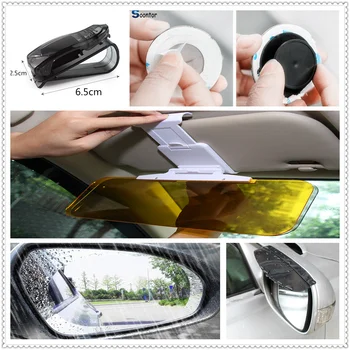 

Car Sunlight Mirror Sunglass rain eyebrow Clip Holder Film for Ford Shelby SYNus King GTX1 Freestyle Fairlane Equator BA
