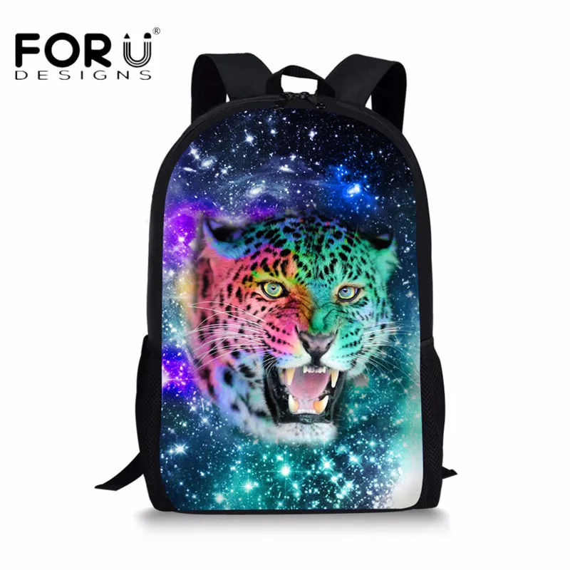 FORUDESIGNS Universe Galaxy школьные рюкзаки в виде животных для детей большой емкости подростков мальчиков девочек Bookbag 3D Волк Сова Печать Рюкзаки - Цвет: CC3201C