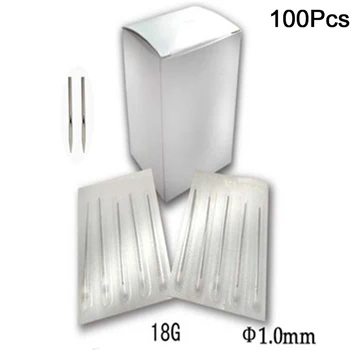

100Pcs/lot 18G Sterile Disposable Body Piercing Needles Stainless Steel Size Permanent Makeup Needles Equipment agujas tatuaje