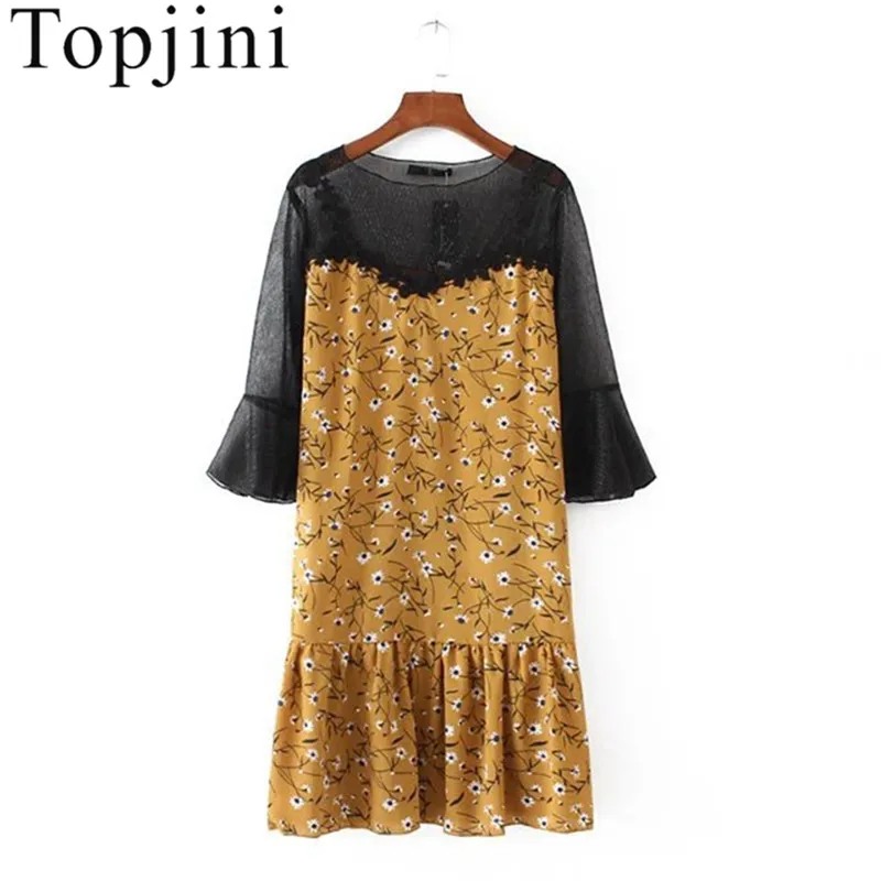 Preppy Style Cotton Lace Straight Half Sleeve Patchwork Women Dresses