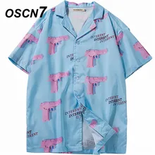 OSCN7, Повседневная рубашка с коротким рукавом и принтом, Мужская Уличная, Гавайский пляж, женская модная рубашка с коротким рукавом, s harujku, Мужская s 377