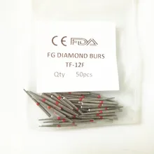 50 шт. Стоматологические алмазные боры дрель Dia-Burs полировка сглаживающий отбеливающий продукт для высокоскоростного наконечника Средний FG 1,6 M TF-12F