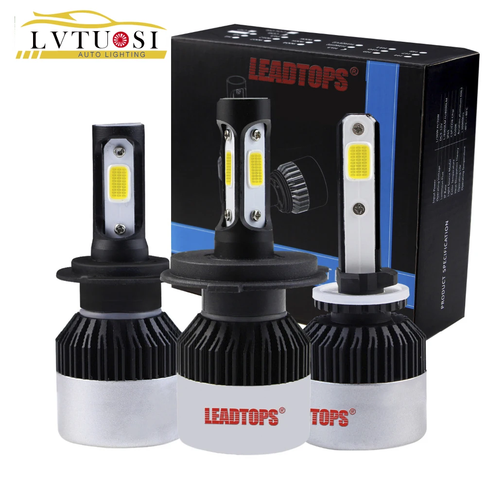 LVTUSI 2 шт. H7 LED H4 супер яркие Автомобильные фары H8/H9/H11 HB3/9005 HB4/9006 автомобильные