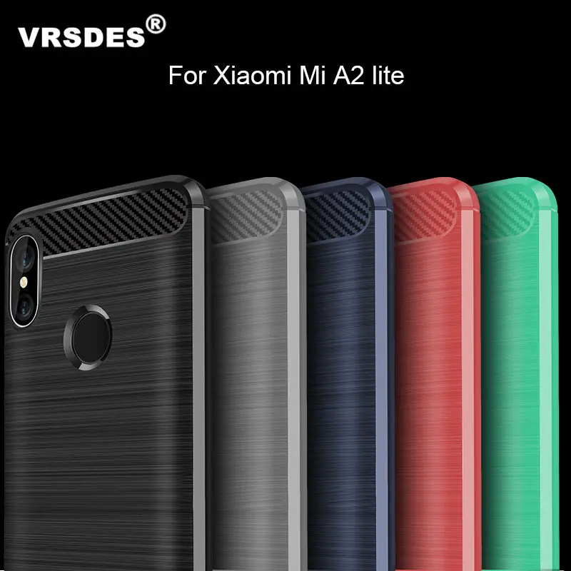 cheap VRSDES Case for Xiaomi Mi A2 Lite Case Shockproof Bumper MiA2 Lite Cover Soft Carbon Fiber Protective Cover For Redmi 6 pro Case