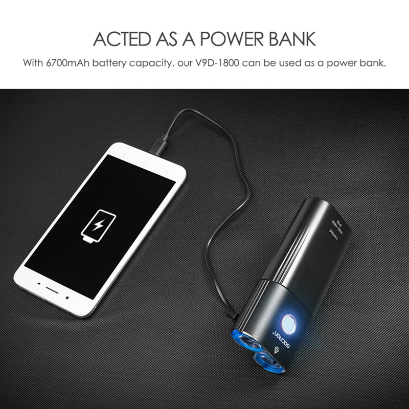  GACIRON Waterproof IPX6 Bike Lights Bicycle 1800 lumen Cycling LED Headlight Remote Switch Lamp USB - 33061146352