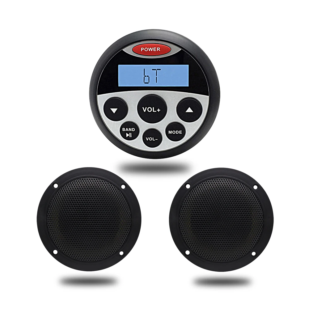 Waterproof Marine Stereo Motorcycle Audio Bluetooth MP3 Player AM/FM