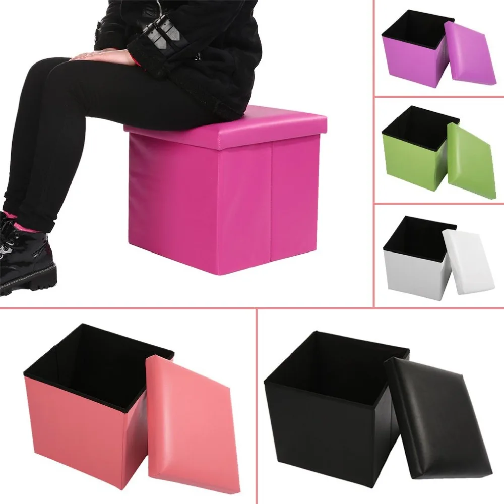 

Unique Stylish Single Faux Leather Storage Toy Box Room Foot Stool Seat Ideal For Children'S Toys General Clutter