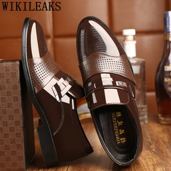 

Formal Men Shoes Dress Office Men Shoes Elegant Coiffeur Business Shoes Men Oxford Leather Brown Dress Sepatu Slip On Pria Bona