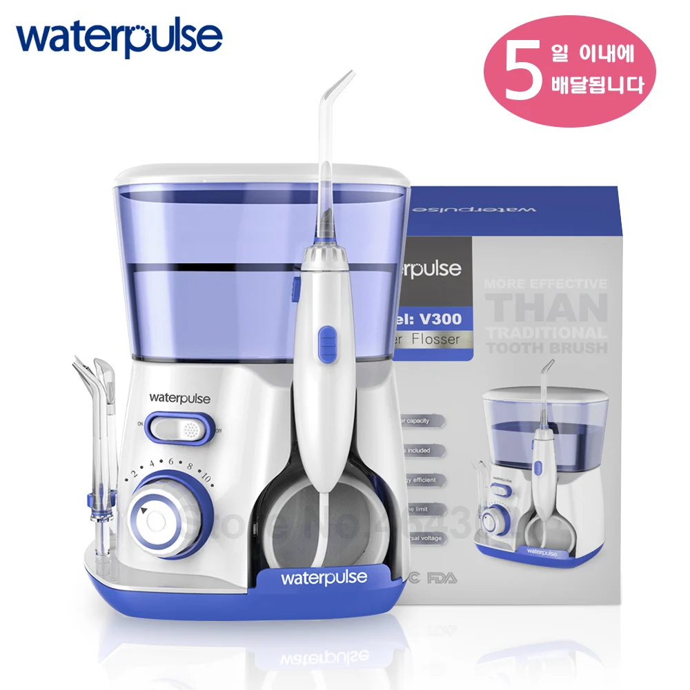 

Waterpulse V300B Oversea Shipping 10 Pressures Irrigator 800ml Dental Flosser Oral Irrigator 5 tips Oral Hygiene Water Floss