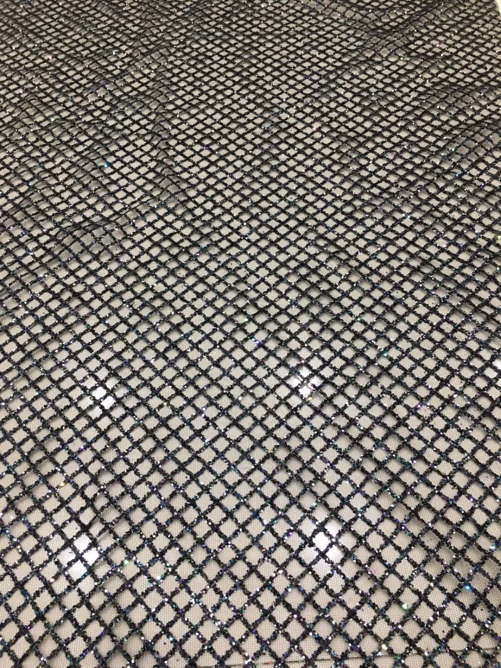 

hot design french tulle lace fabric special SYJ-495 African glitter sequins net lace for party dress