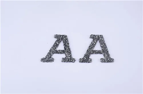 A-Z, 1 шт., стразы, 3D алфавиты, черный бриллиант, исправление, буквы, мотивы, железные нашивки, аппликация для одежды, шляпы - Цвет: A