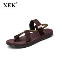 XEK Новая летняя пляжная обувь мужские сандалии в римском стиле для отдыха дышащая ремешках круто медлить двойного назначения сандалии мужской GSS49