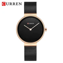 CURREN Luxo Simples Relógios Das Mulheres Moda Relógio de Quartzo de Aço Inoxidável Preto Senhoras Casuais Relógio Feminino Relógio de Pulso Montre Femme