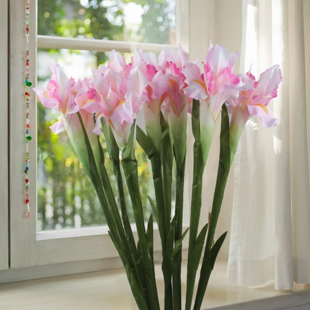 Nuestro cálido 1 pc Artificial flores falsas Iris barato 6 colores 68 cm tela flores decorativas para la decoración del hogar evento Fiesta suministros Nuestro cálido 1 pc Artificial flores falsas Iris barato 6 colores 68 cm tela flores decorativas para la decoración del hogar evento Fiesta suministros