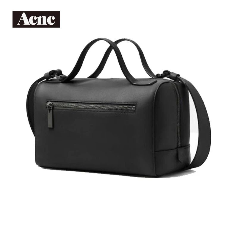 Женская сумка через плечо из натуральной кожи Acnc legend, женская сумка из натуральной кожи boston, женская кожаная сумка-тоут - Цвет: black