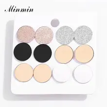 Minmin простые 6 шт./партия, милые круглые серьги-гвоздики, наборы, маленький золотого цвета, серьги-гвоздики для женщин, модные корейские драгоценности, новинка, EH1494