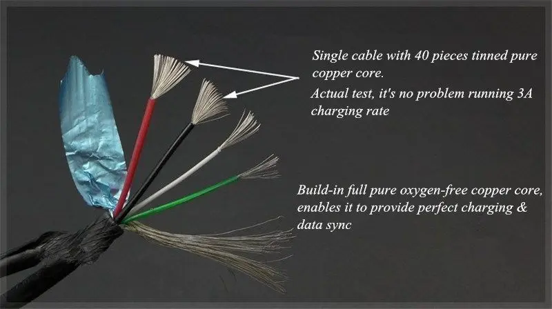 Оригинальный кабель Micro USB для быстрой зарядки и передачи данных 20AWG LG V10 G4 G3 G2 Mini K10