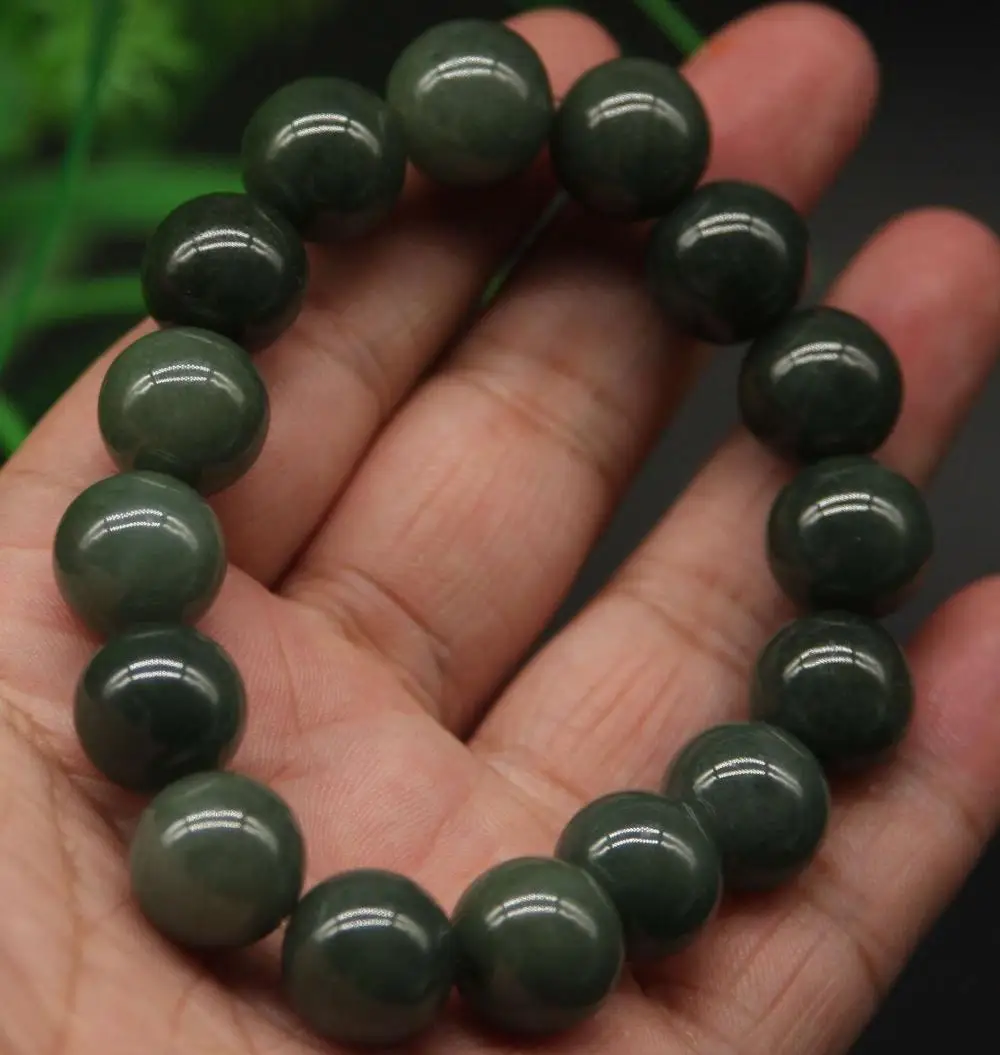 

Certified Green 100% Natural A ite Bead Bracelet Bangle 5230 stone