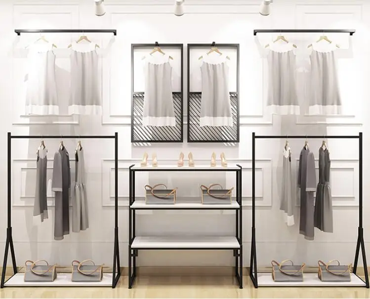 Clothing store display rack, men and women's clothing store shelf ...