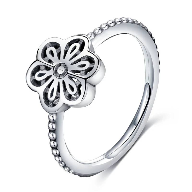 

New style Stainless Steel Rings For Women Silver color Flower Rings Women Gifts Wholesale 2018