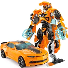 Amarelo ABELHA Transformação Robô para Carro Deformação Construir Brinquedos Meninos Educação DIY Brinquedos Presente de Natal