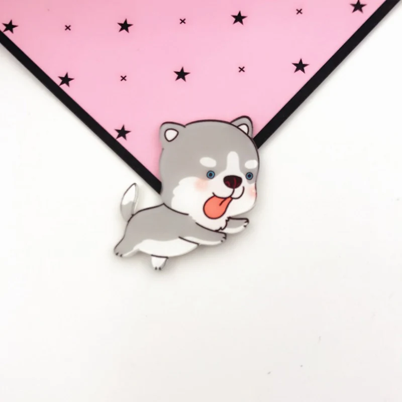 Brooch High Quality Cartoon 1PC Acrylic Badges Animals For Backpacks Harajuku Cute Dog Pins For Clothes Hot Sale Kawaii Cat - Окраска металла: 6