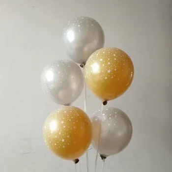 

Gold balloons 30pcs / lot12 inch two-color transparent star latex ballon decoration wedding balloon baby birthday party supplies