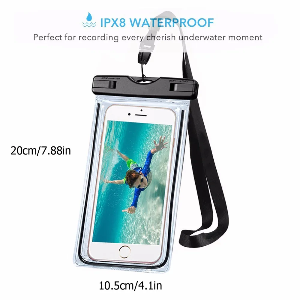 Waterproof Case[2Packs], Mpow IPX8 Watertight Sealed Underwater Dry Bag 22