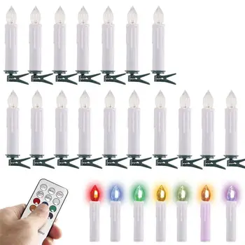 

40pcs RGB LED Remote Control Wax Flameless Flickering Christmas Decorate Lamp Candle Lights Wedding Home Xmas Decoration Candles