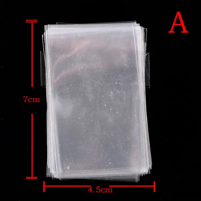 100 шт. карты рукава карты протектор для магических сбор для карт mtg прозрачный настольные игры карты рукава 4,5*7 см/8*12,1 см - Цвет: A