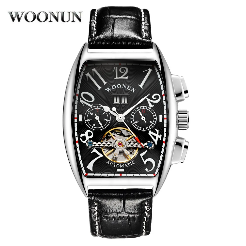 2018 New Tourbillon Watch Men Watches Top Brand Luxury Fashion Tonneau Automatic Mechanical Watch montre homme Leather Band 2018 New Tourbillon Watch Men Watches Top Brand Luxury Fashion Tonneau Automatic Mechanical Watch montre homme Leather Band
