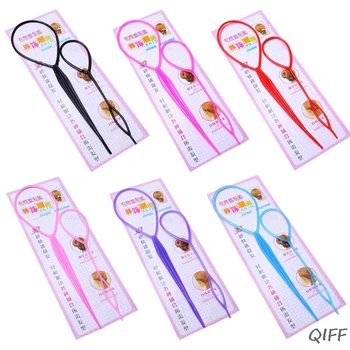 

2Pcs/Set Women Girls Ponytail Styling Maker Clip Tools Hair Ties Braider Accessories Plastic Loop Pin DIY Beauty Kit Two Sizes