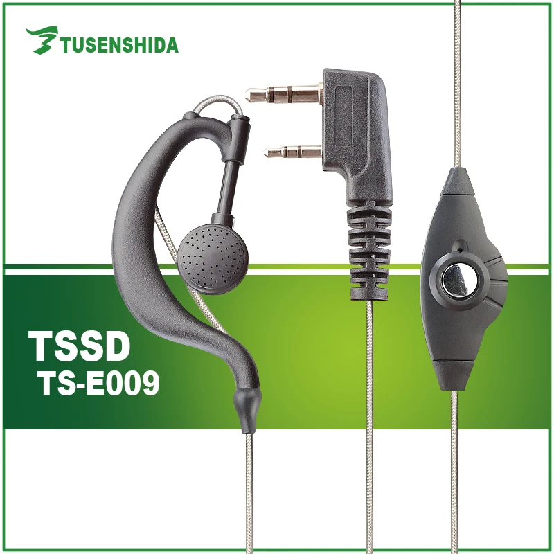 High Quality Metal Earphone K Type Two Jacks Ear hook Two Way Radio