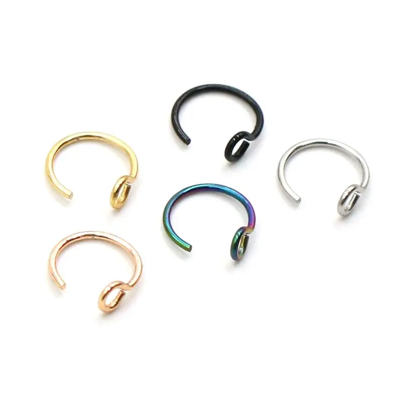 

1PC Titanium Punk Clip On Fake Piercing Body Nose Lip Rings Unisex Nose Ring Women Septum Piercing Clip Body bijoux