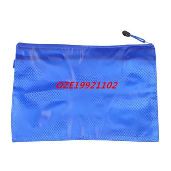 

1PCS 13" Long Blue 2 Compartment A4 Paper File Pen Receipt Paper Folder w Strap