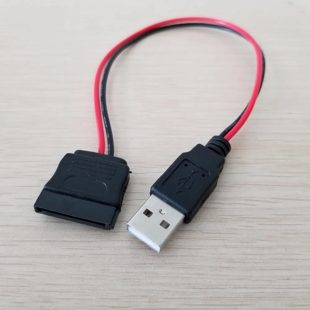 Cable de alimentación USB macho a SATA hembra, adaptador de 15 Pines