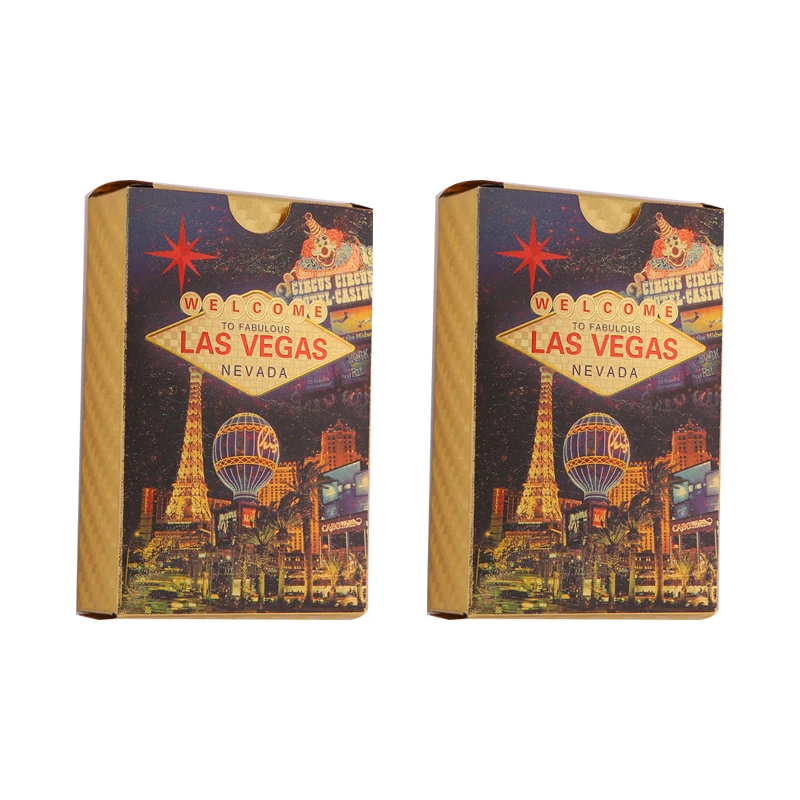 

LAS VEGAS Playing Cards Double sets Waterproof full color PVC poker collection Durable creative gift and diamond plastic poker