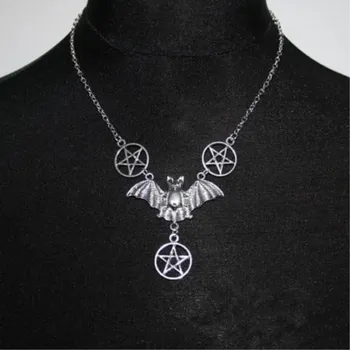 1 Pcs Bats Pentagram necklace, Gothic, Gifts for Girls